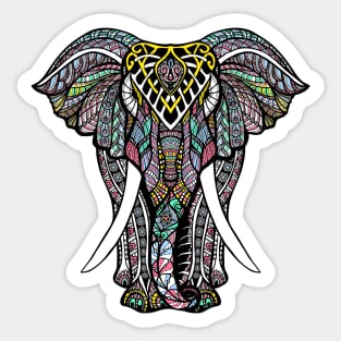 Colorful Elephant Mandala Design Sticker